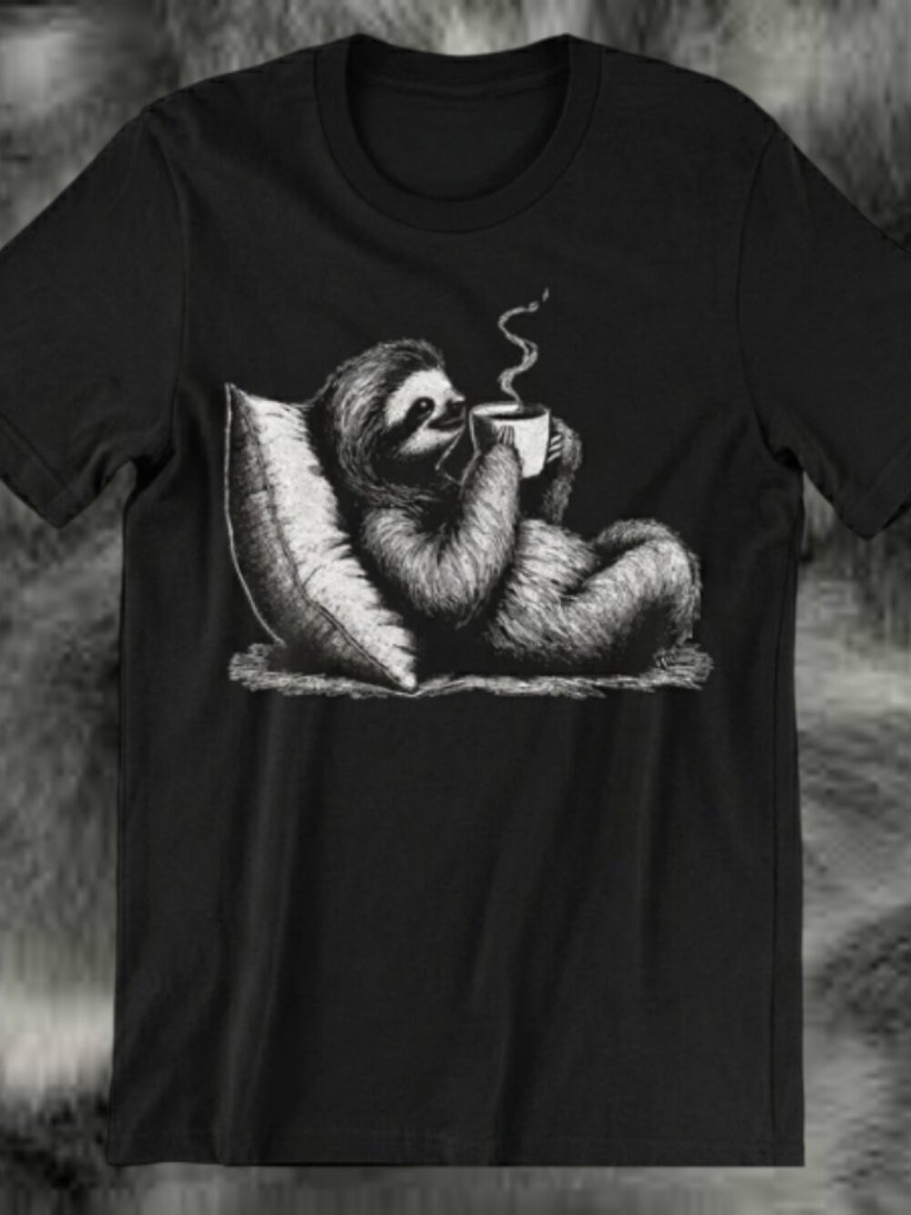 Chill Sloth Taking A Coffee T-Shirt | Cute Coffee Break Animal Graphic Tee